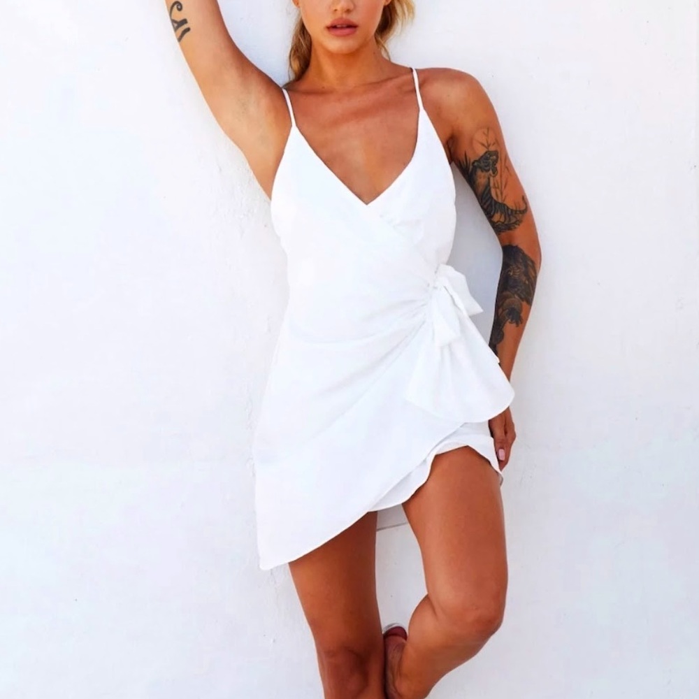 Wrap White Mini Dress